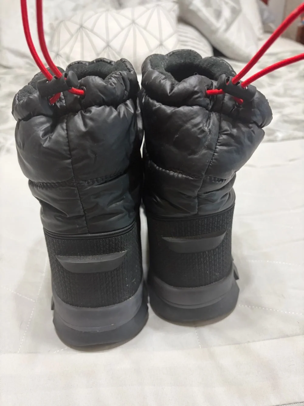 Hunter Black Winter Boots with Red Logo Trim
